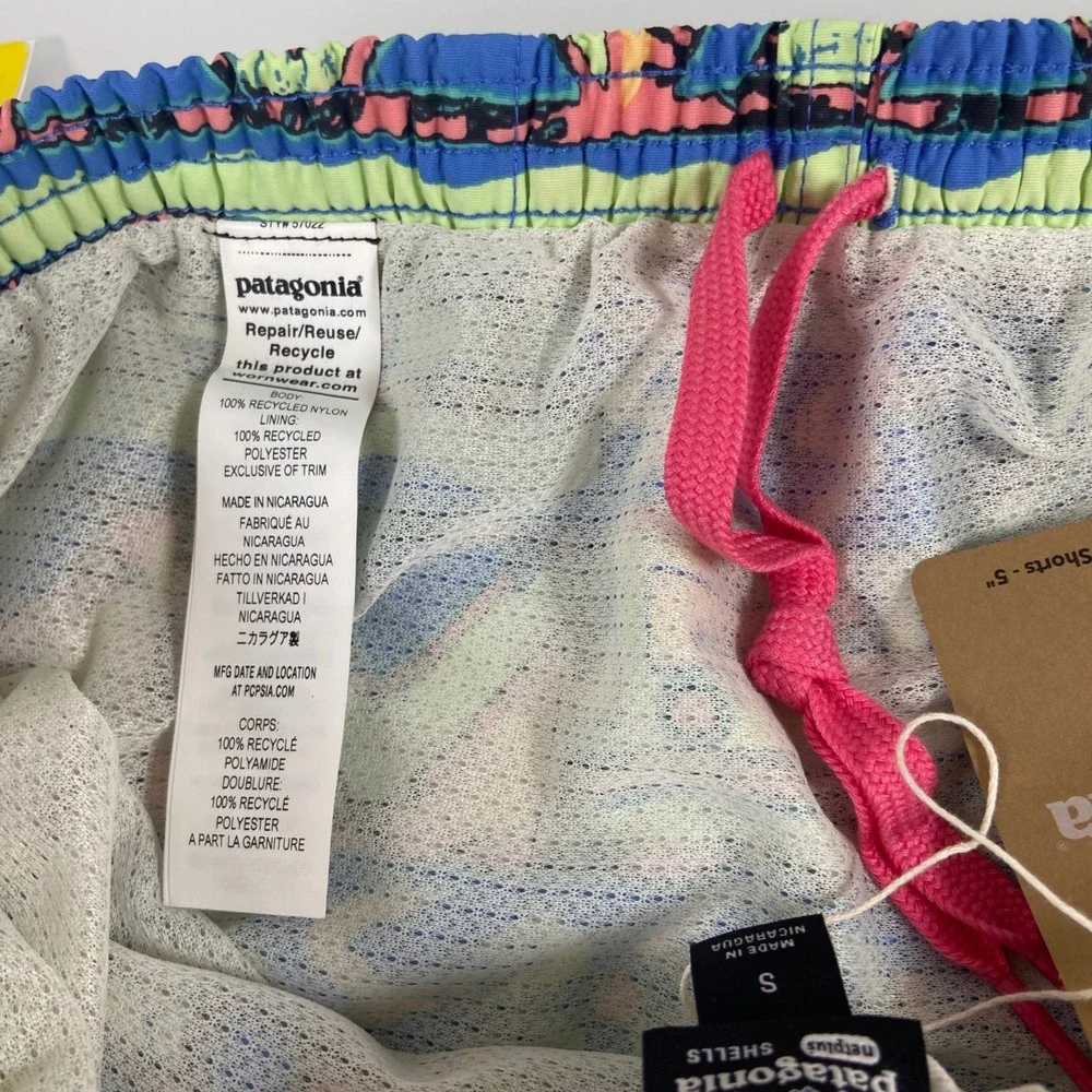 Patagonia Baggies Shorts Mens Size S High Hopes Geo Salamander Green Swim‎